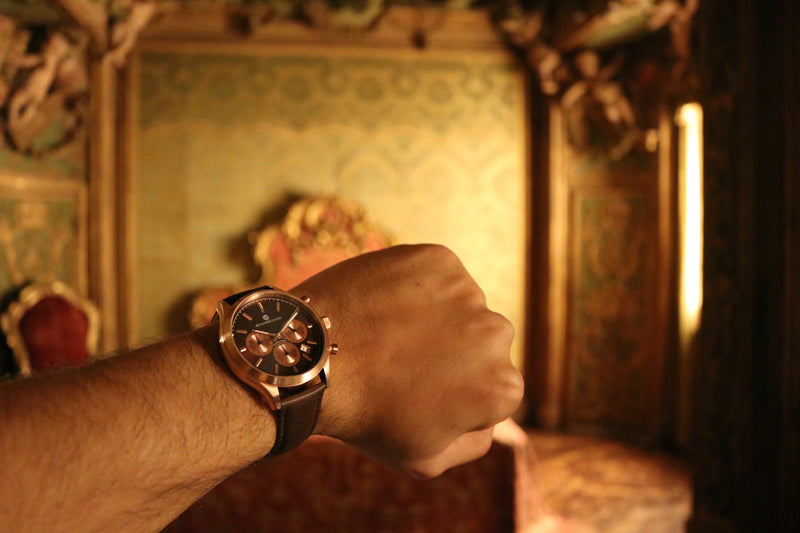 Catalonia-Espresso and Rose gold Chrono